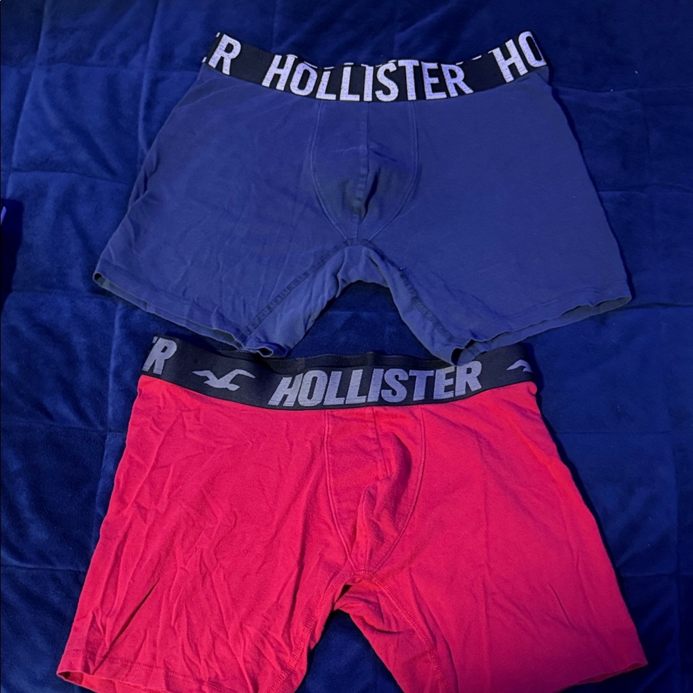 Hollister Men's Navy and Red Boxer Briefs